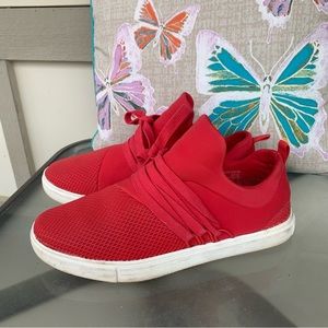 Brash Red Lace Up Sneakers
